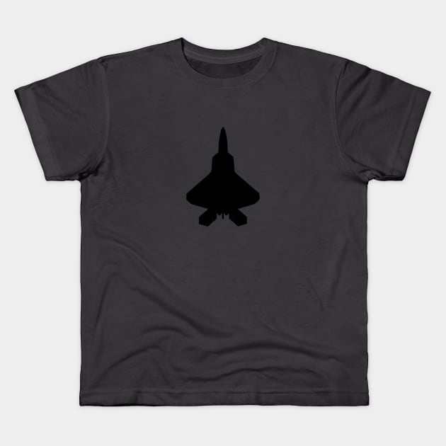 F-22 Raptor Silhouette Kids T-Shirt by American Heritage